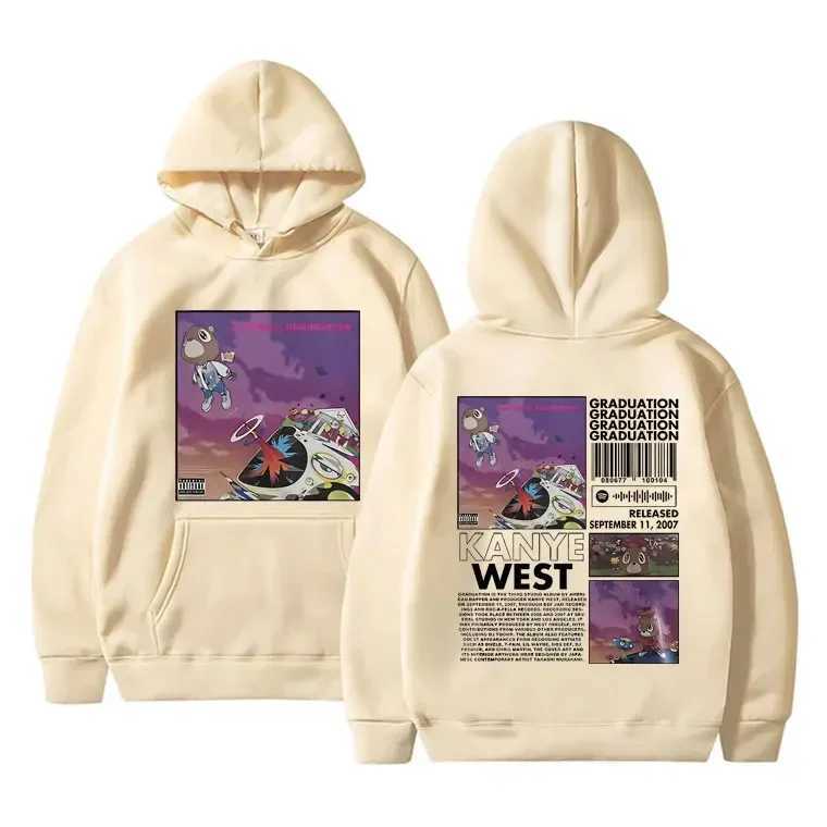 Rapper Graduation Printed Hoodie Mens Cool Streetwear Popular Hip Hop Casual Sweatshirt Oversized Casual Clothing W250117