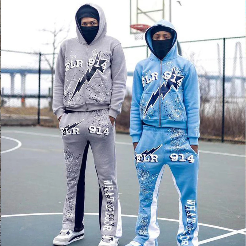 Harajuku Jacket Letter Print Coat Men Women Jackets Zip Hooded Sweatshirt Oversized Long-sleeved Zipper Top Casual Hoodies Y2K 250117