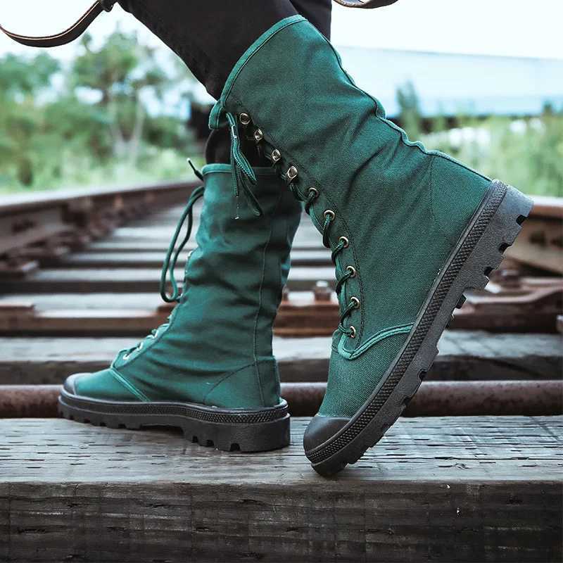 Men Boots Outdoor Fashion Canvas High Top Shoes Mens Casual Shoes Ankle Boots Black High Top Boots Mens Shoes M250121