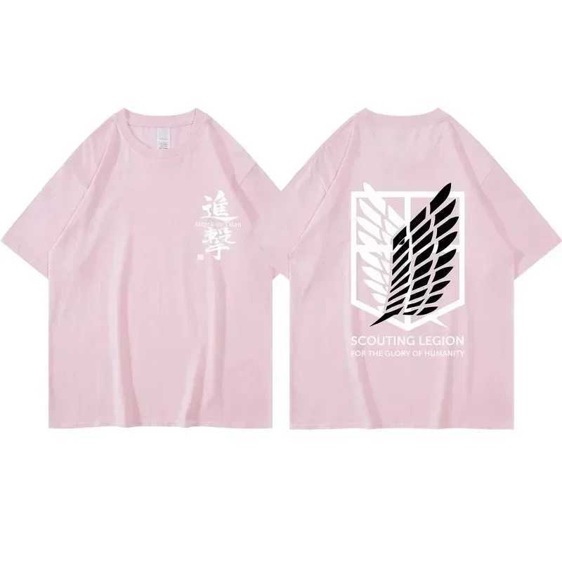 Japanese Anime Attack on Titan T-shirt Mens and Womens Summer Fashion Harajuku Top Free Delivery Print Plus Size Y2k Clothes W250117