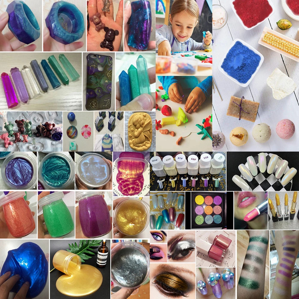 6Color Neon Pigment Powder Fluorescent Nail Glitter Symphony Chrome Pearlescent Epoxy Resin Eyeshadow Cosmetic 250115