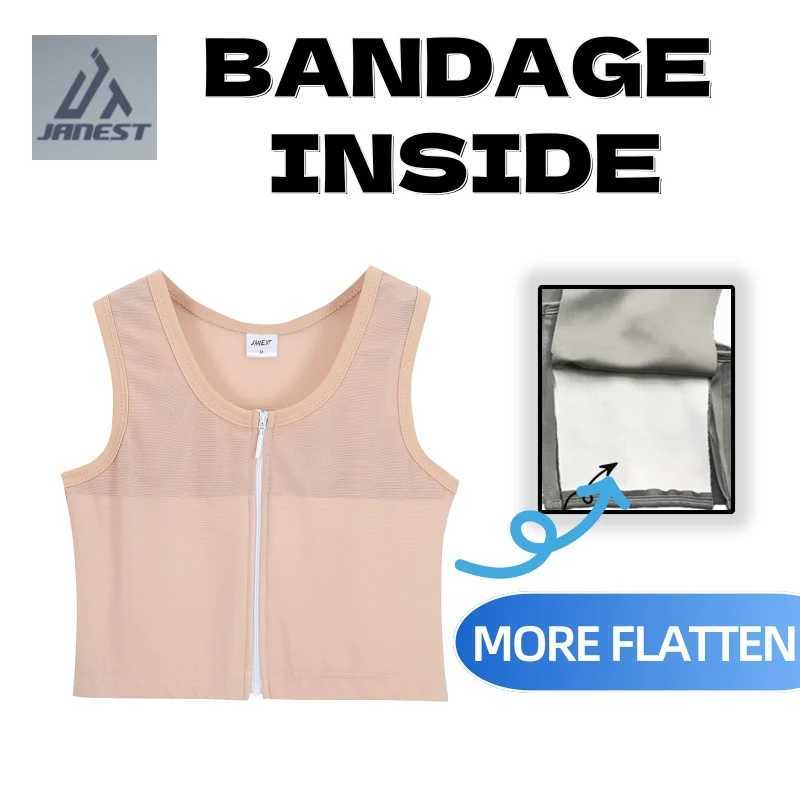 Central Zipper Chest Binder Front Bandage Breast Binder FTM Trans Binder Lesbian Binder Tomboy Corset For Women W250120