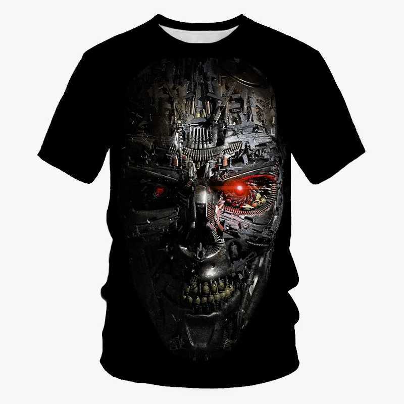 Summer Terminator Classic Movie 3D Printed T-shirt Mens Short Sleeve T-shirt Street Clothing Harajuku Y2k Top T-shirt Childrens Clothing W250117