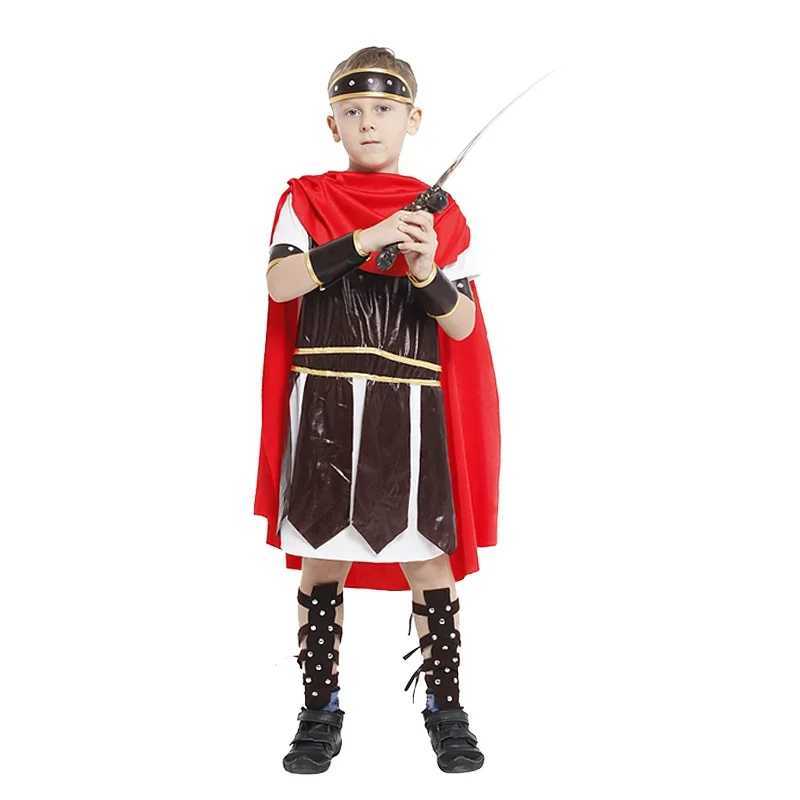 Halloween Kids Royal Warrior Knight Costumes Boys Soldier Children Medieval Roman Cosplay Carnival Party Fancy Dress No Weapons W250117