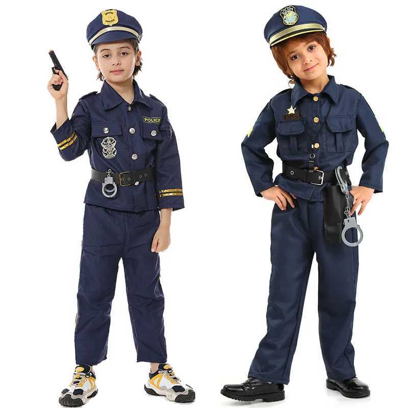 Childrens police costume role-playing childrens game costume performance dance party anime role-playing W250117
