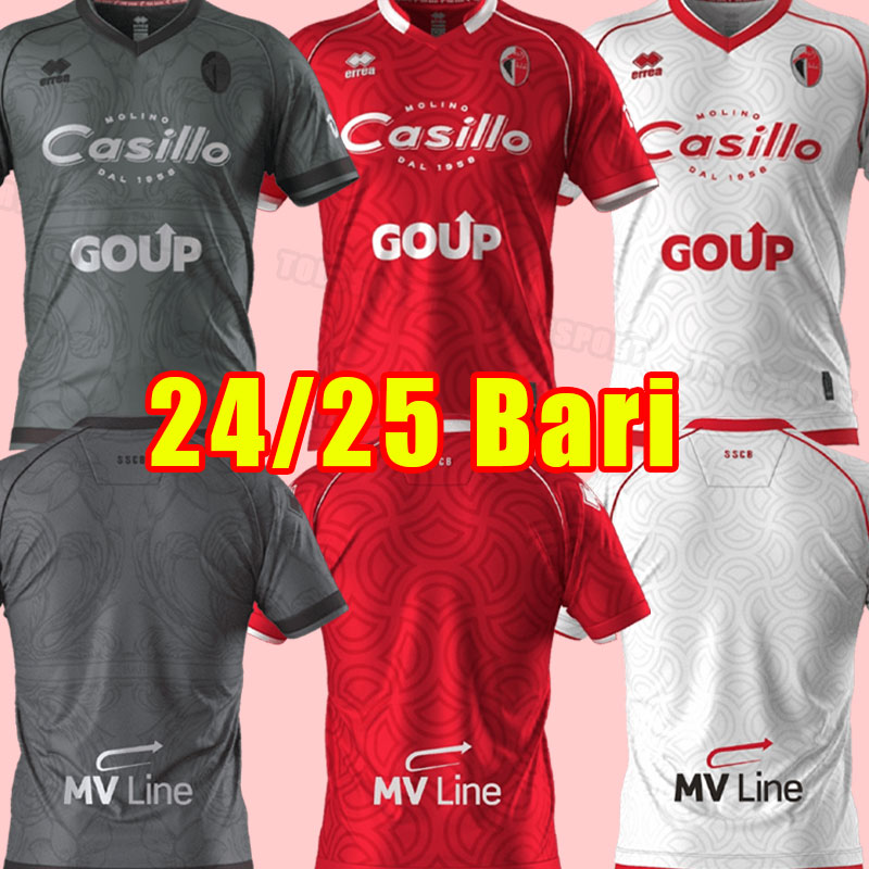 BOTTA SSC Bari Soccer Jerseys 2024/2025 - Men's Football Shirts, S-XXL Fans Version: GALANO, D'ERRICO, MAIELLO, MAITA, MALLAMO, ANTENUCCI, SCAVONE