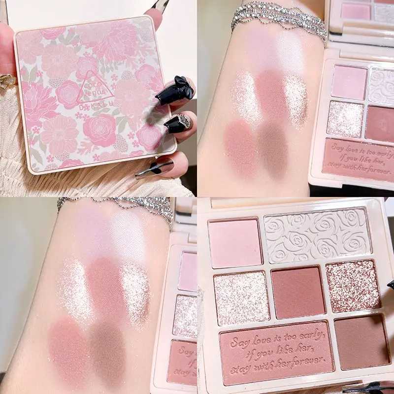 New Arrival 9-color pink glitter eye shadow palette pearl nude matte eye shadow waterproof long-lasting charming eye shadow makeup Z250121