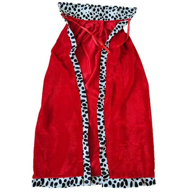 Boys King Red Cloak for Adult Kids Prince Robe Crown Velvet Cape Children Birthday Halloween Party Cosplay Costume Accessories W250117