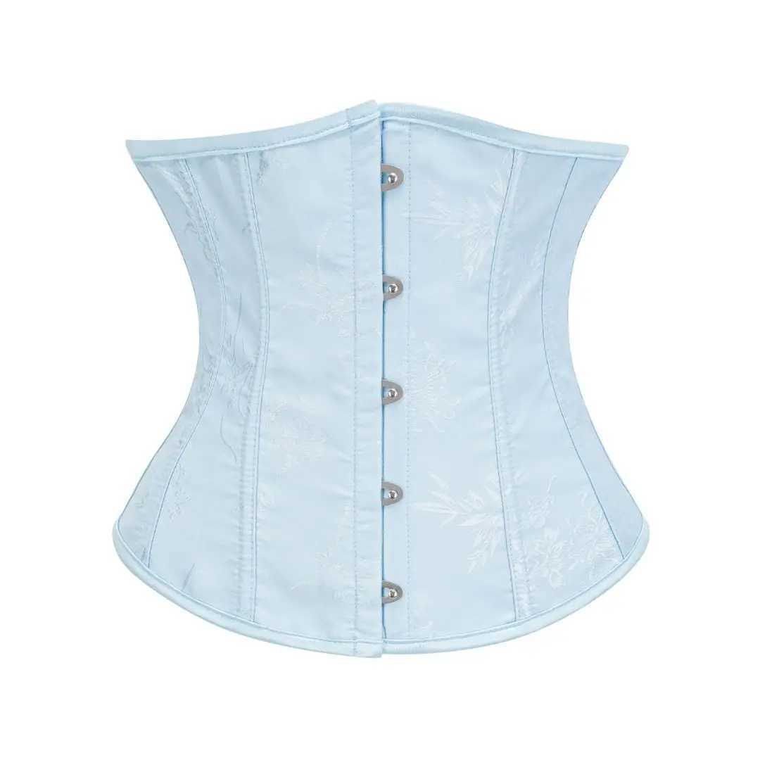 Sky Blue Jacquard Steampunk Underbust Corset Shapewear Women Tummy Control Waist Trainer Sexy Bustiers Corsets Gothic Clothing W250120