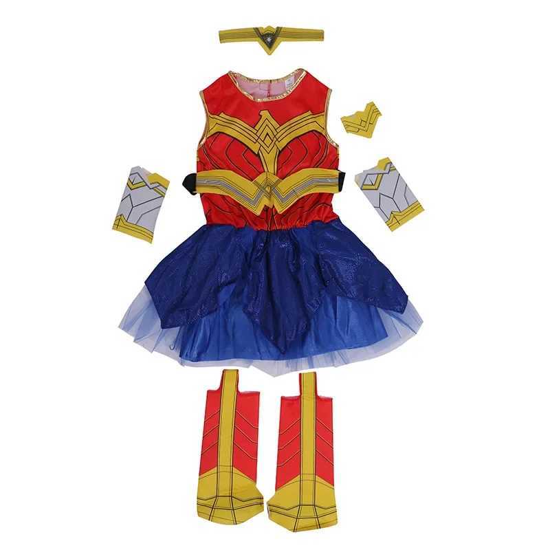 Anime Deluxe Child Dawn of Justice Wonder Woman Girl Superhero Halloween Cosplay Fantasy Fancy Dress Costume Cosplay Costumes W250117