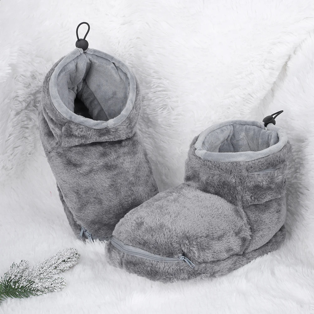 USB Heater Foot Shoes Winter Warm Snow Boots Comfortable Plush Warm Electric Slippers Electric Heated Shoes for Women Men 250120ww