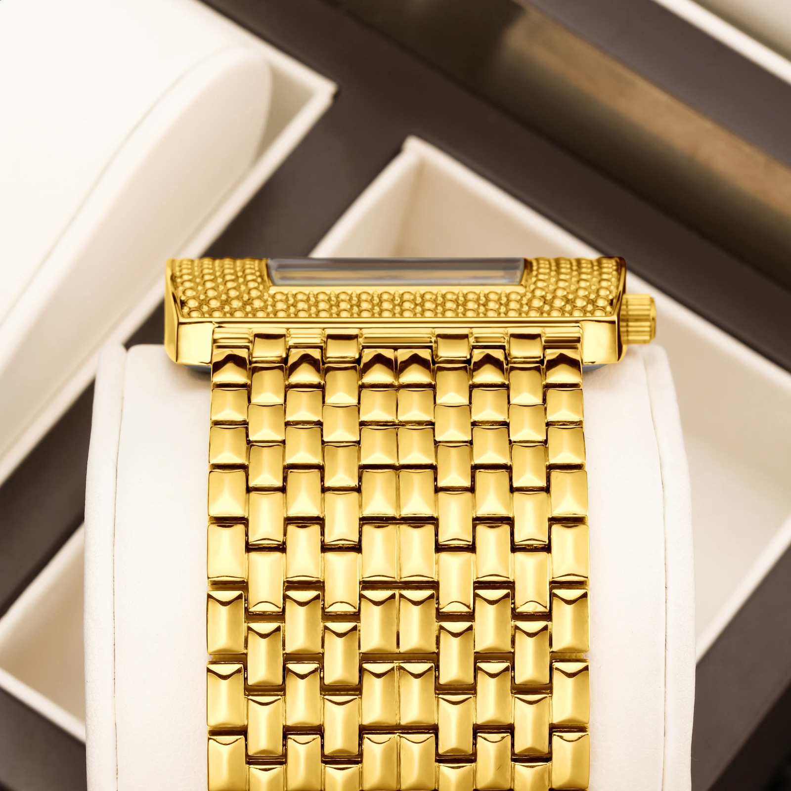 YaLaLuSi Womens Quartz Watch Sculpted Gold Color Elegant Gorgeous Style With Box Watch Remover 2024 Ion Plating 250121