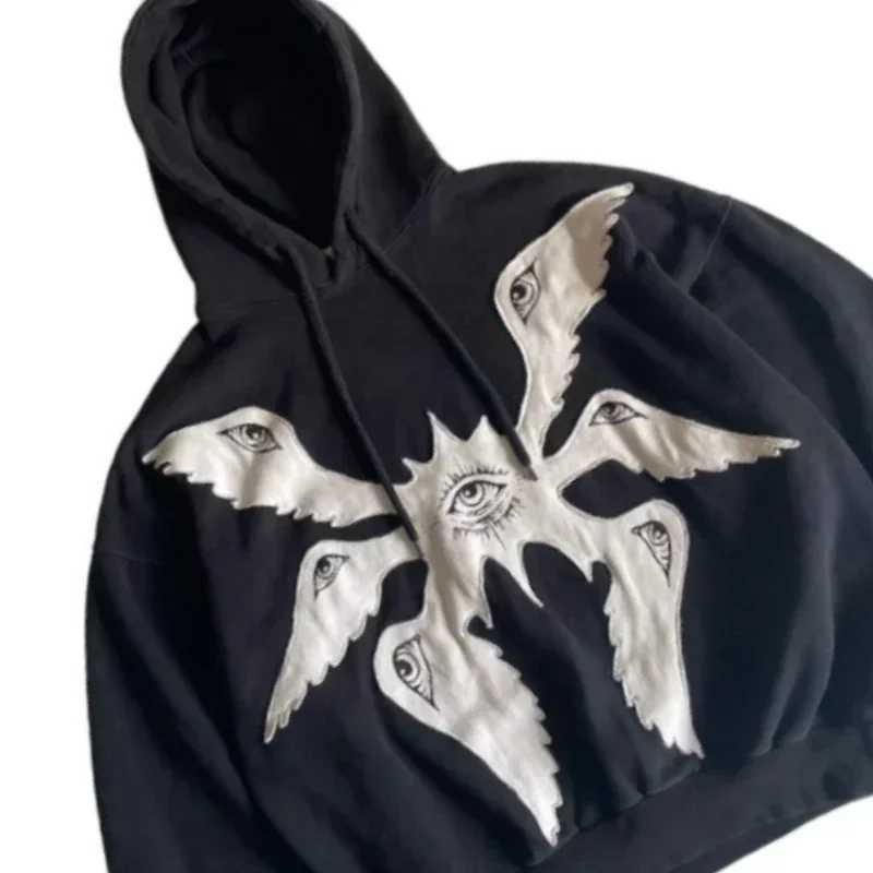 American Y2K vintage hoodies gothic pattern zip up hoodie winter womens hip hop long sleeve coats loose hooded sweatshirt W250117