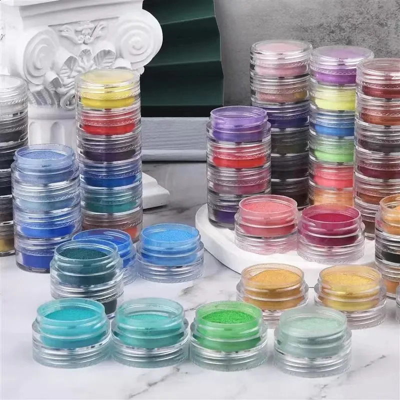 6Color Neon Pigment Powder Fluorescent Nail Glitter Symphony Chrome Pearlescent Epoxy Resin Eyeshadow Cosmetic 250115