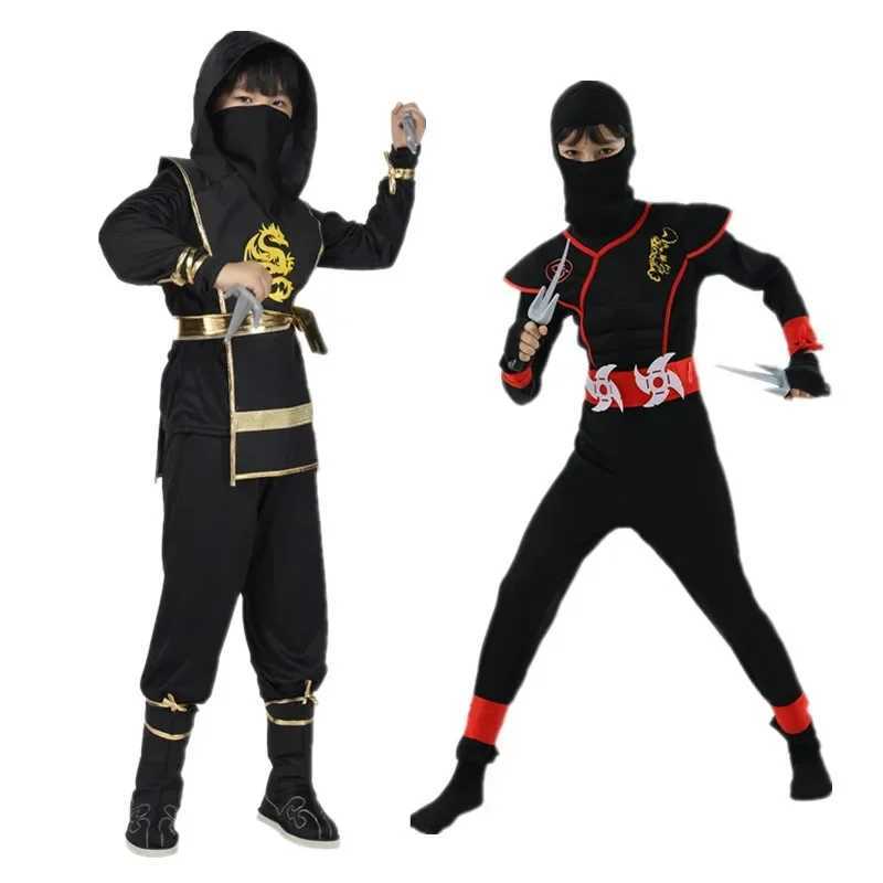 Carnival Boys Kids Ninja Costume Cosplay Assassin Samurai Warrior Muscle Jumpsuit Children Halloween Fancy Dress Up W250117