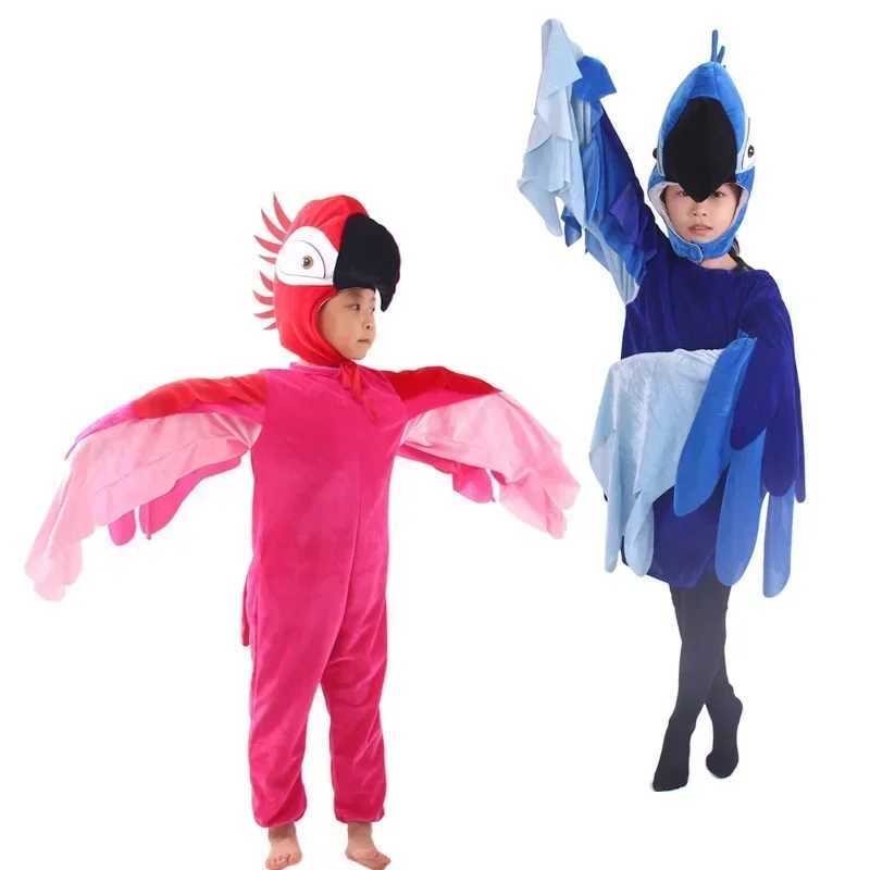 Adult Children Cartoon Animal Parrot Performance Clothing Red Gold Dance Costume Cosplay Props W250117