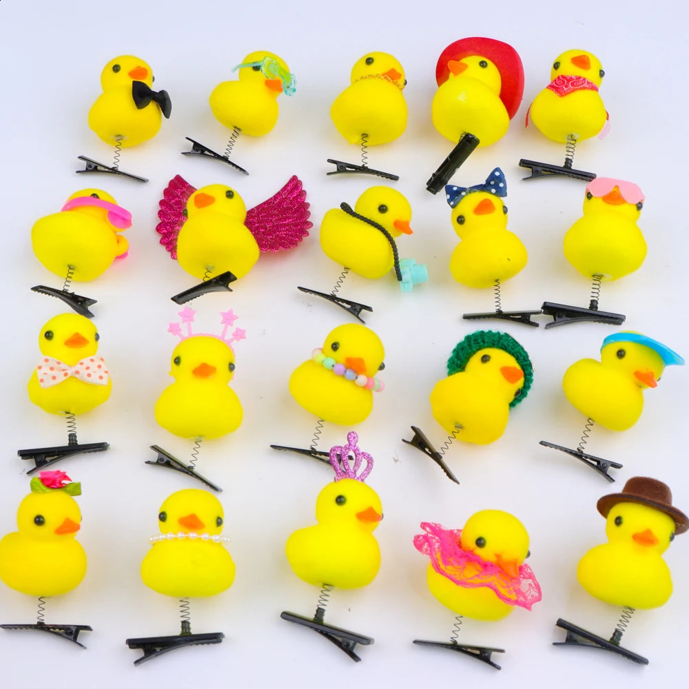 10/20/50/100Pcs/Lot Cartoon Funny DIY Duckbill Clip Children 3D Little Yellow Duck Girl Hairpin Fashion Accessories Party Gifts 250120