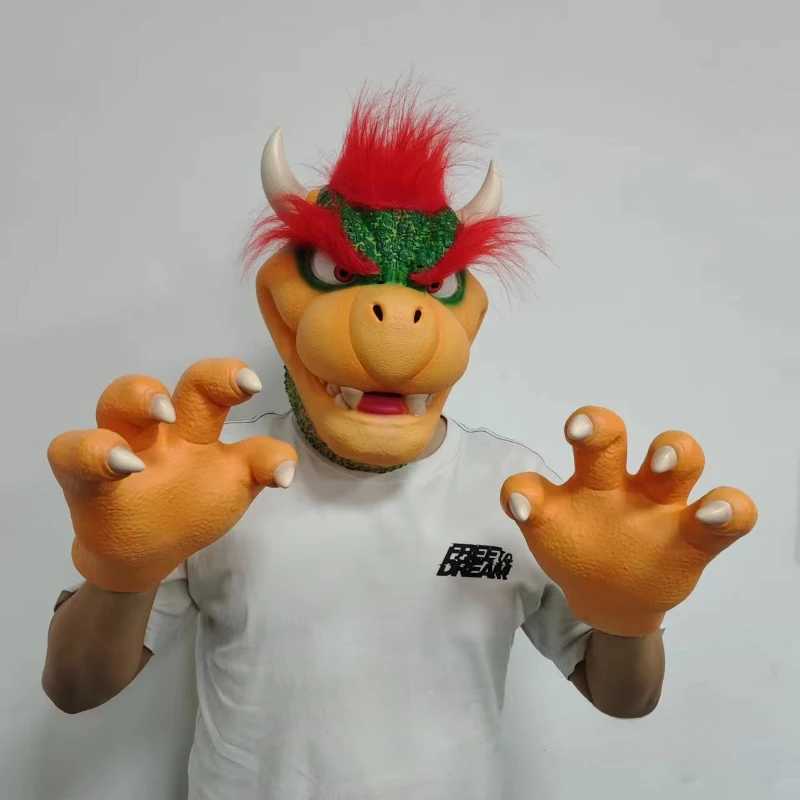 Bowser cosplay props latex facial masks anime Halloween party cosplay masks gloves props adult clothing accessories gifts W250117