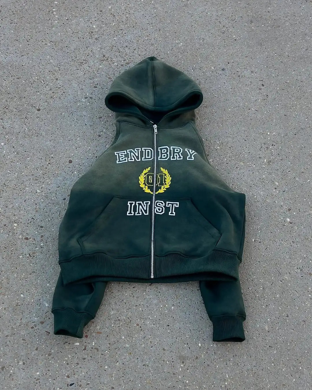 Retro High Street Hoodie Y2k Zipper Hoodie Mens and Womens Hip Hop Endbry Inst Sportswear Zipper Pull Open Woolen Sweater Gothic 250110