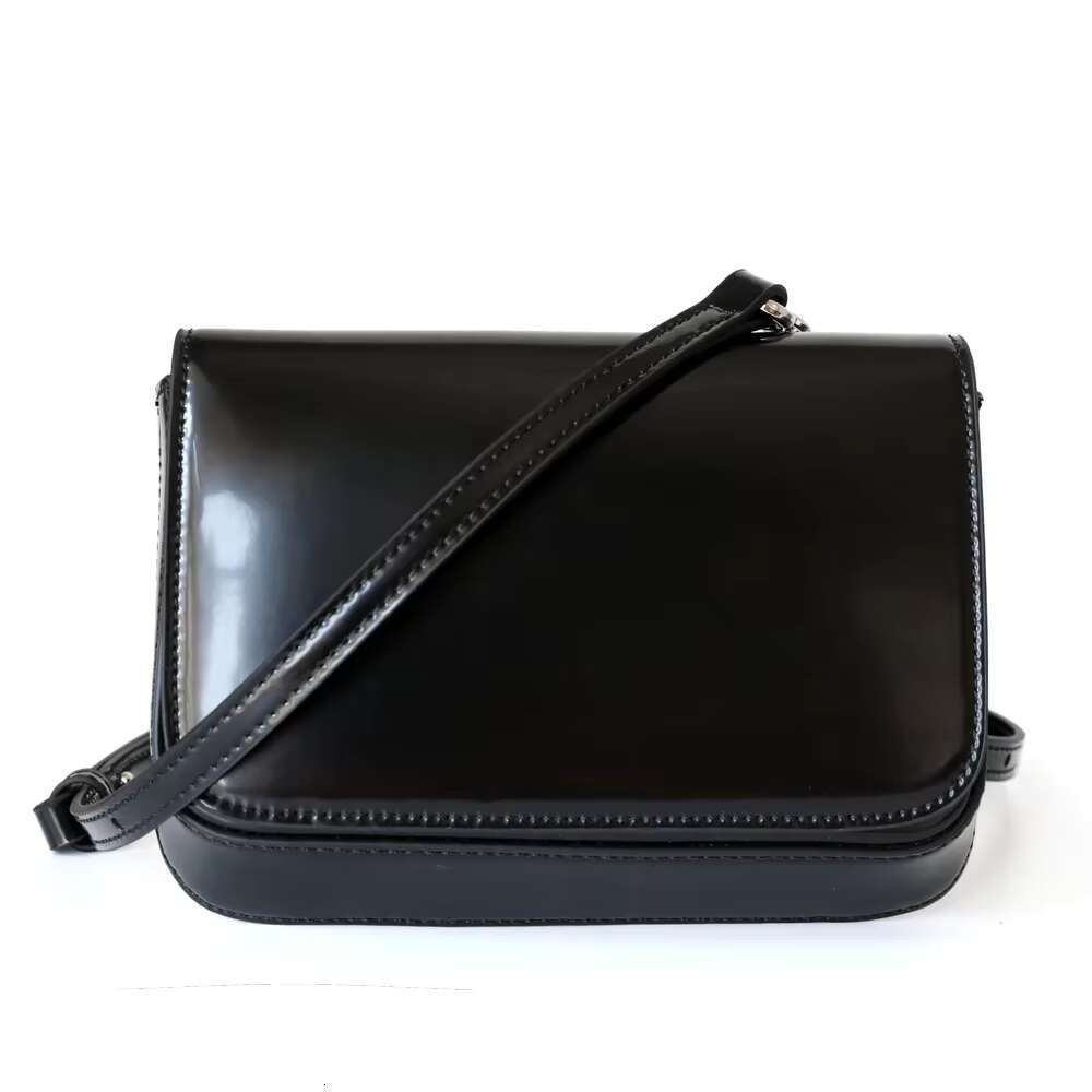 Fashion Brand Designer High End Box Shape Tofu Purse Small Flap Split Leather Glossy Women Crossbody Shoulder Bag