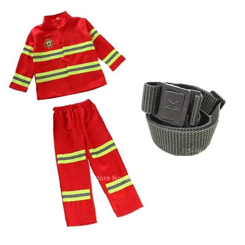 Fireman Costumes Children Professional Hero Tools Clothing Halloween Cospaly Firefighting Suits Children Toys Gifts W250117