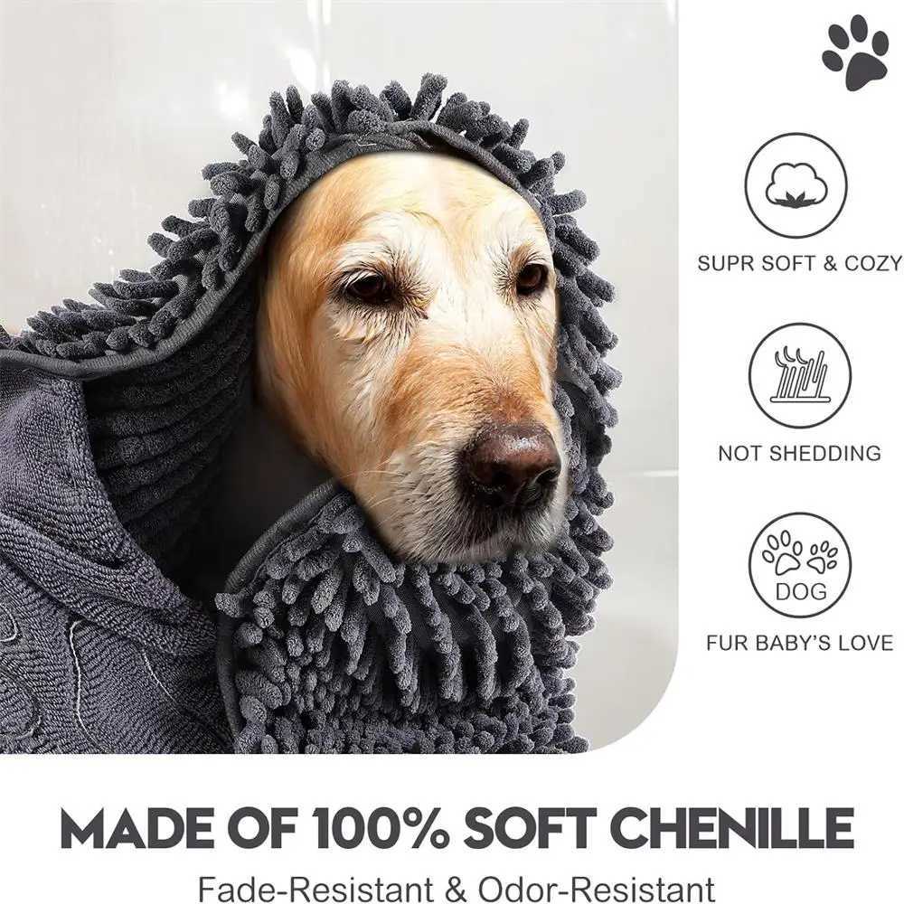 Large Dog Shammy Towel Ultra Absorbent Durable For Dogs Cats All Breeds Quick Drying Bath Towels Of Hand Pockets Indoor Outdoor M250118