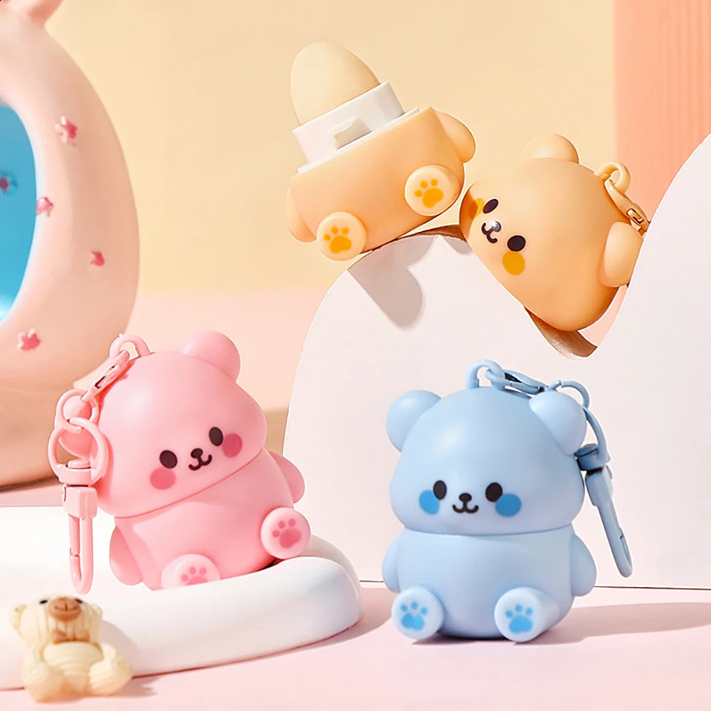 Colorless Strawberry Bear Cute Lip Balm Honey Lipstick Moisturizing Nourishing Lipstick Blueberry Children for Men and Women 250121