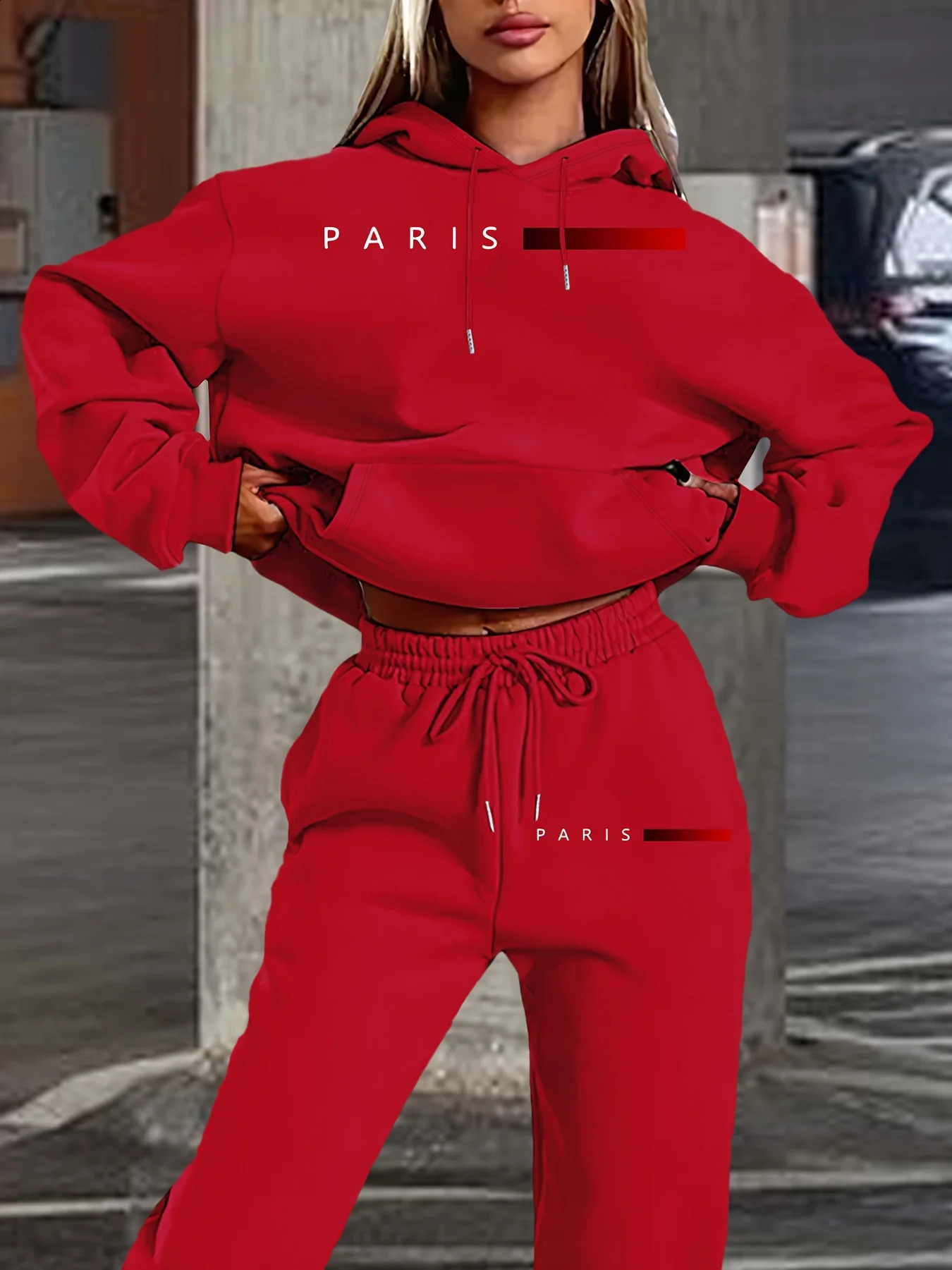 women Hoodiessweatpant set Hip Hop Street Casual Printed Hoodie Oversize Loose Sweatshirts Autumn Warm Fleece Clothing 250122