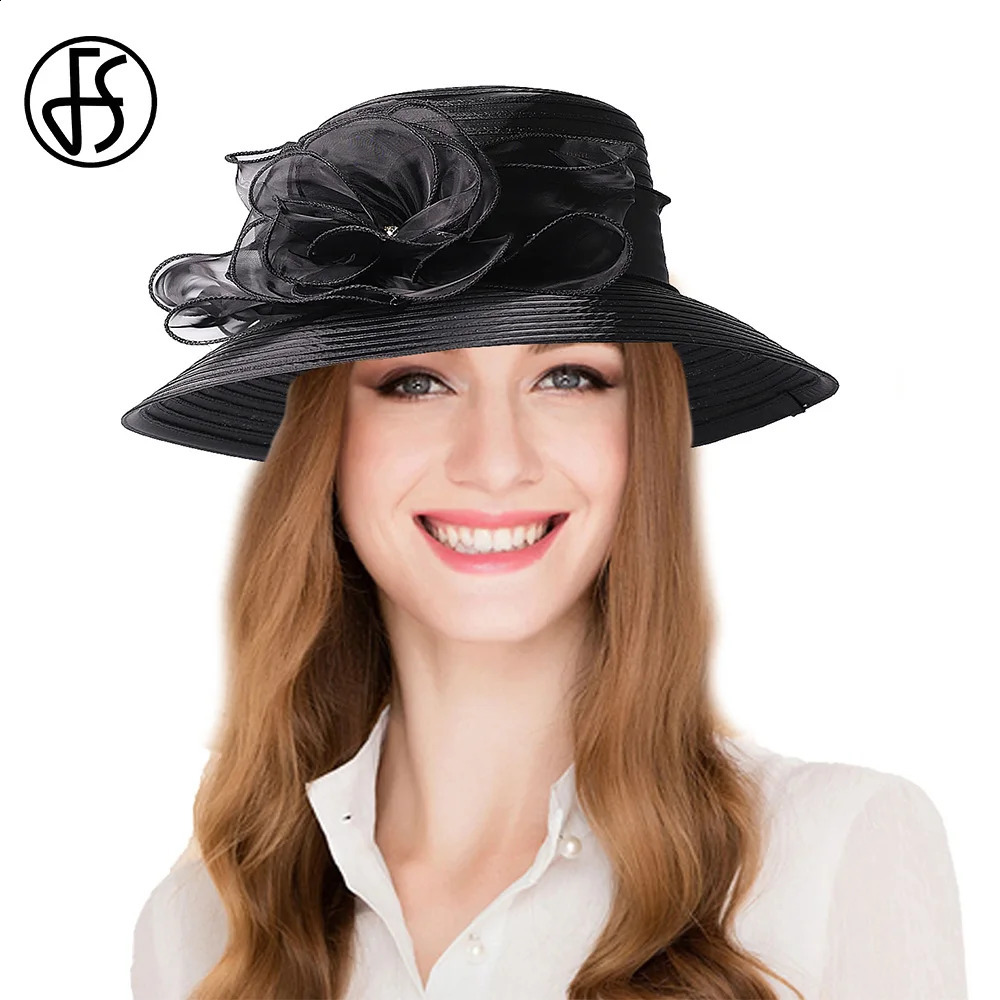 Womens Lady Derby Dress Church Cloche Hat Floral Bucket Wedding Bowler Hats Kentucky Wide Brim Occasion Royal Races Sun 250118