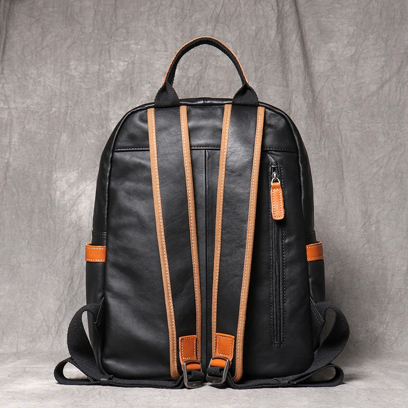 Vintage Real Leather Mens Backpack First Layer Cowhide Travel Backpack Leisure College School Bag Man Satchel Bag Leathfocus 250122