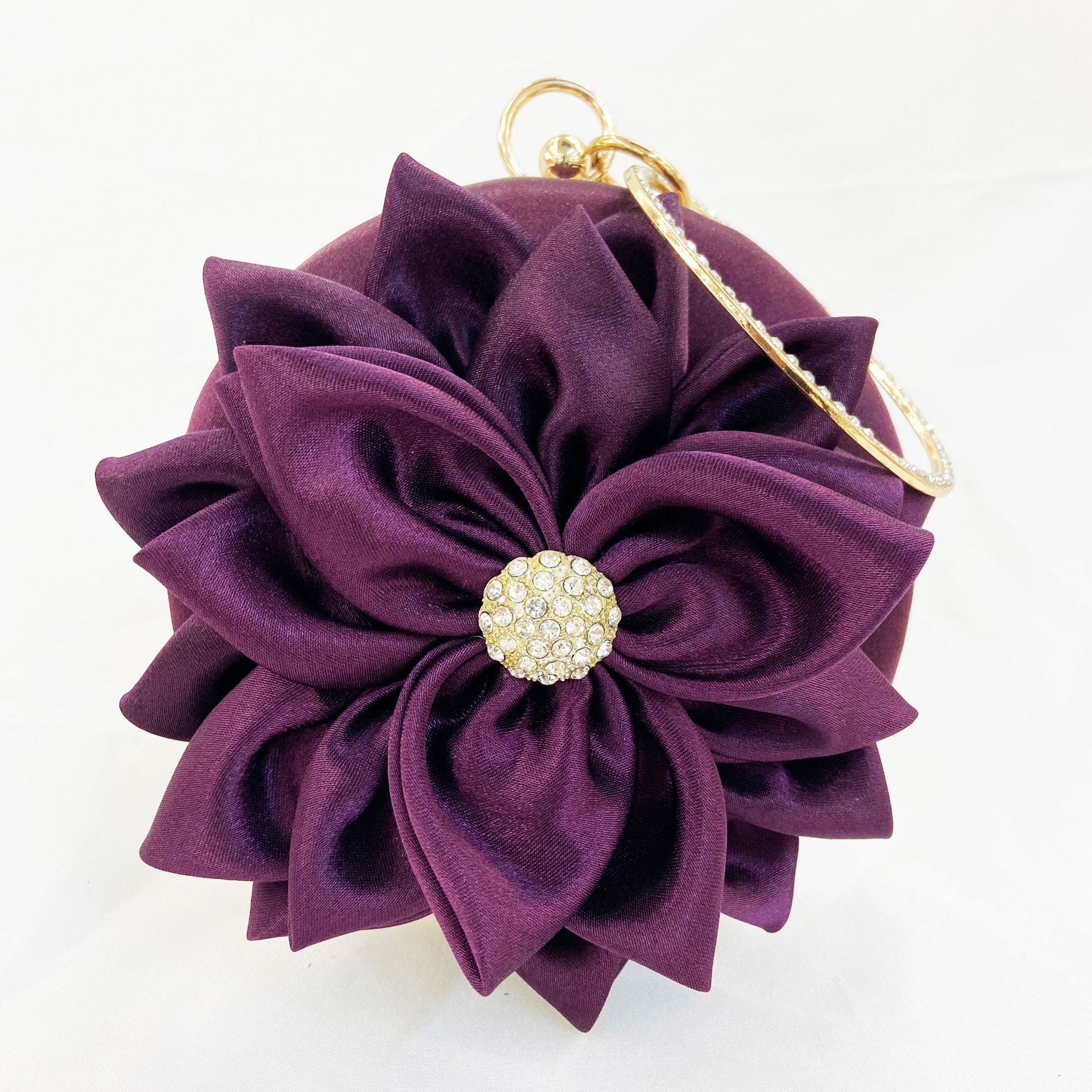 New Flower Banquet Women's Handheld Red Round Evening Crossbody Ancient Style Dress Qipao Bag
