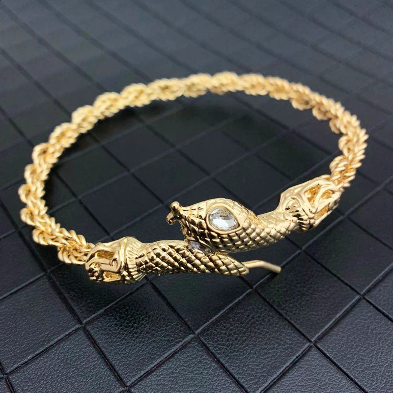 Dubai Muslim Middle Eastern Fashion Golden Snake Bracelet Arab Charm Bracelet Grand Bridal Foot Bracelet Jewelry 250110