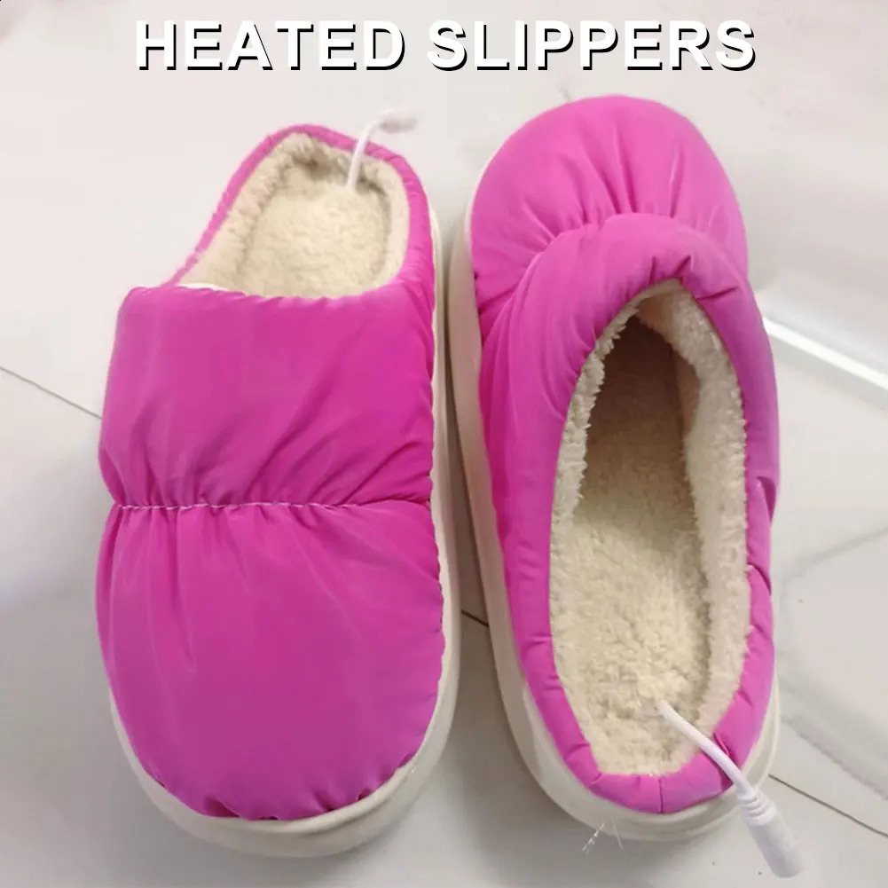 Electric Heating Slippers Adjustable Temperature Heated Slipper Boot Electric Foot Warmer Winter Heated Boots Christmas Gifts 250120