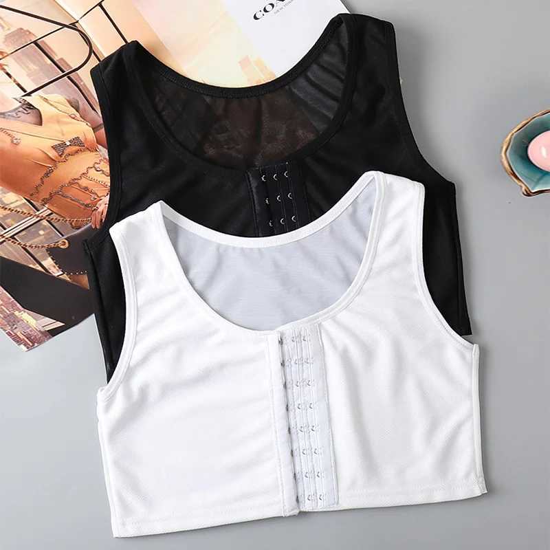 OWEQ Summer Women Flat Chest Binder No Padded Breathable Mesh Underwear Tomboy Vest Corset Female Stretch Lesbian Binder Shaper W250120