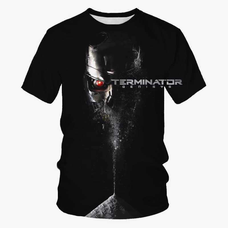 Summer Terminator Classic Movie 3D Printed T-shirt Mens Short Sleeve T-shirt Street Clothing Harajuku Y2k Top T-shirt Childrens Clothing W250117