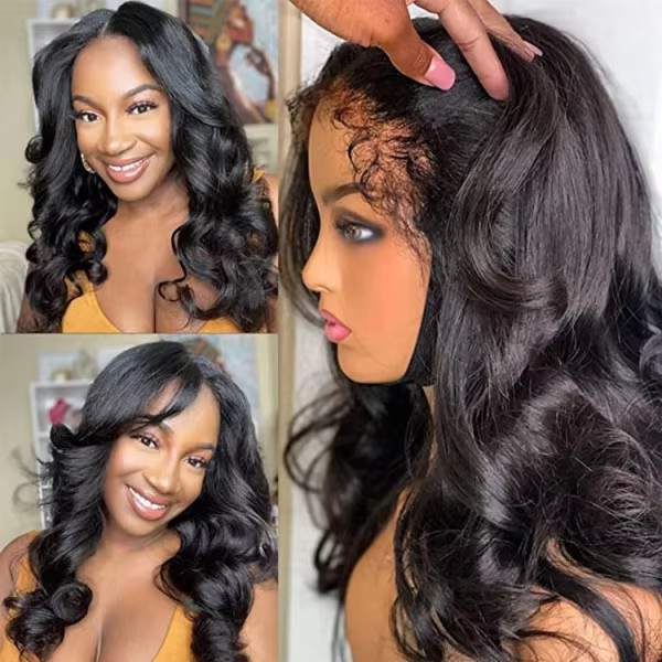 4C natural Wave Edges Baby Hair Lace Wigs 360 HD Transparent Lace Front Human Hair Wigs Kinky Edges Natural Hairline Wigs For Women