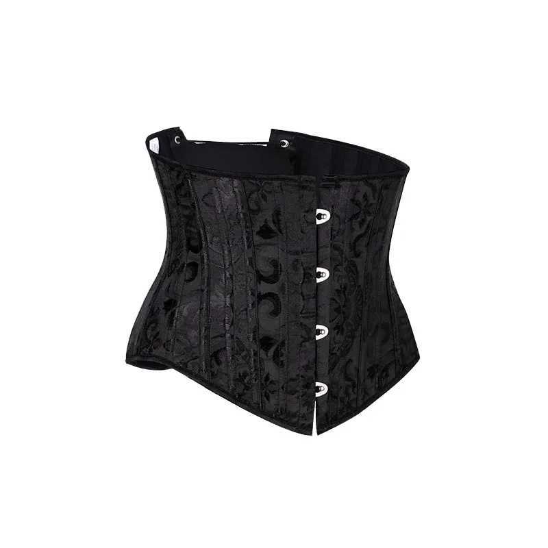 23cm Short Torso 24 Spiral Steel Boned Corset Floral Slimming Waist Shapewear Jacquard Underbust Corset Gothic Busiter 8130 W250120