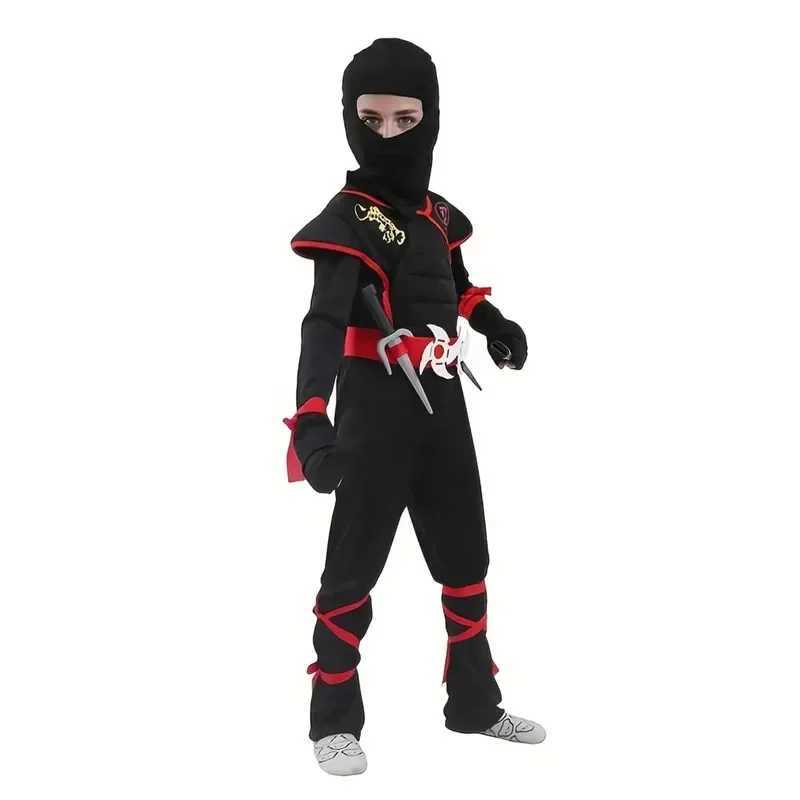 Carnival Boys Kids Ninja Costume Cosplay Assassin Samurai Warrior Muscle Jumpsuit Children Halloween Fancy Dress Up W250117