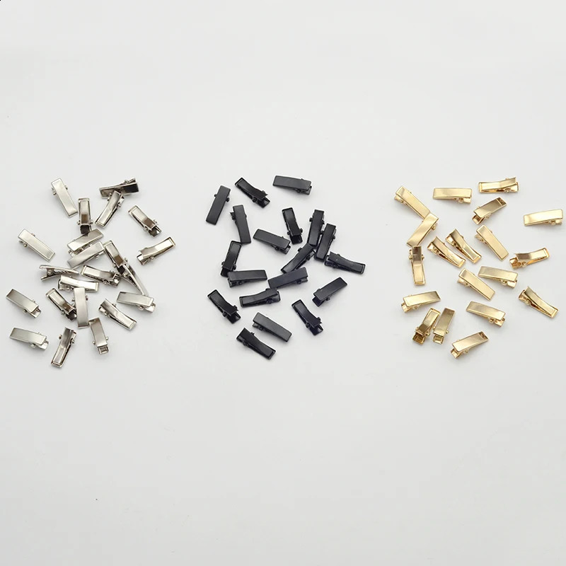100PCS 20mm Silver Black Rectangle Plain Mini Metal Alligator Clips with Teeth DIY Hair Jewelry Small Hair Barrettes Hairpin 250120