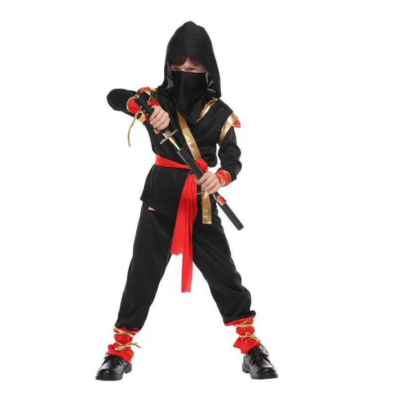 Carnival boys childrens ninja costume role-playing assassin warrior hooded set childrens Halloween ninja sword fancy dress up W250117