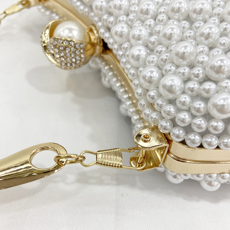 Pearl Handheld Style Single Shoulder Beaded Women's Banquet Cheongsam Evening Dress Bag