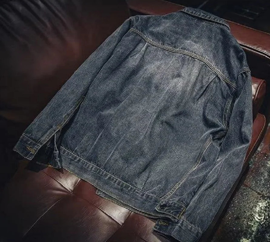 High Quality Mens Denim Jacket Pockets Decors Fashion Spring Autumn Coat Trendy Retro Style Loose Fit Clothes Top 250110Z