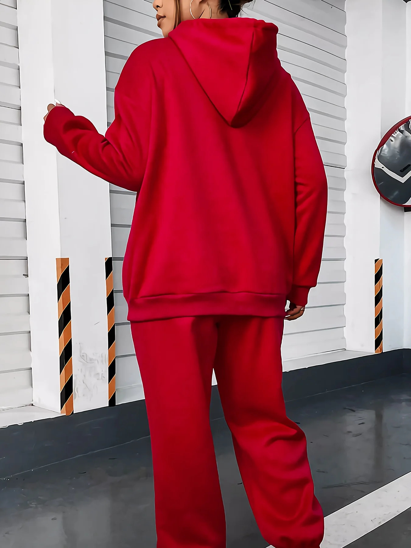 women Hoodiessweatpant set Hip Hop Street Casual Printed Hoodie Oversize Loose Sweatshirts Autumn Warm Fleece Clothing 250122