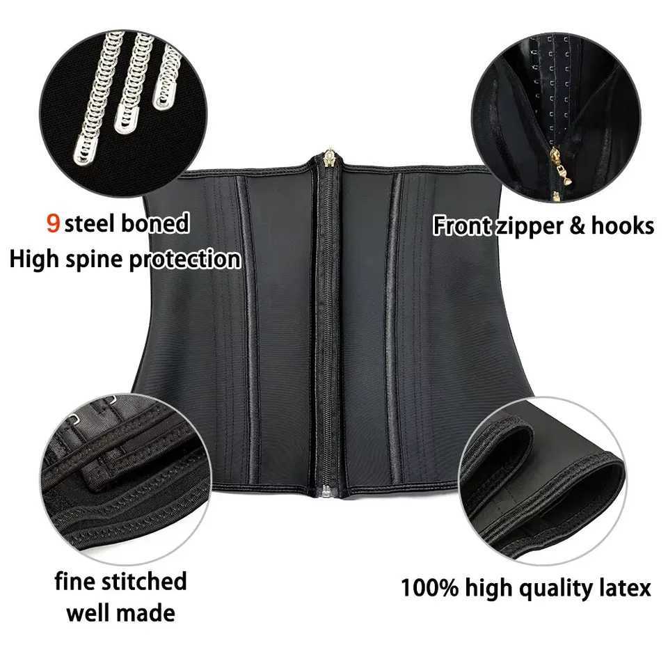 Womens plus size Fajas waist trainer tight corset abdominal control zipper vest body shape wrinkle shape weight loss belt sports girl W250120