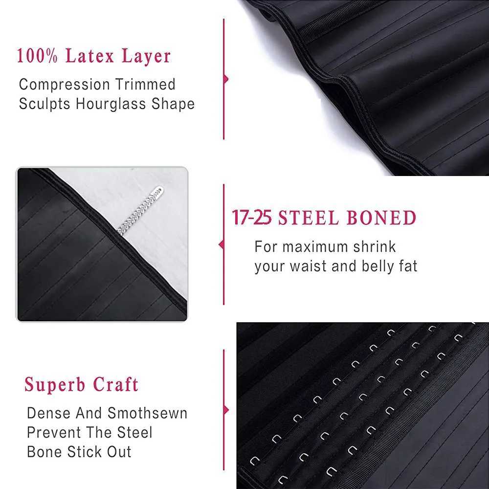 11.8 inch 30 CM Torso Corset For Women Latex Waist Trainer Tight Band Slim Figure Manager Waist 25 Steel Boned Abdominal Band W250120
