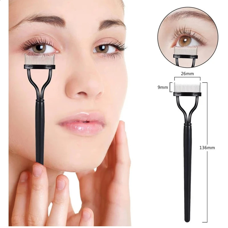Eyelash Separator Metal Teeth Straight Curler Beauty Makeup Stainless Brush Comb Mascara Curl Tool 250115