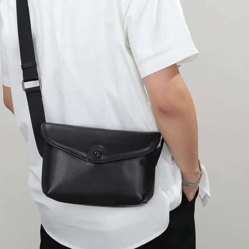 Fashion Men Women Real Cow Leather Shoulder Bag Crossbody Bags Unisex Chest Pack