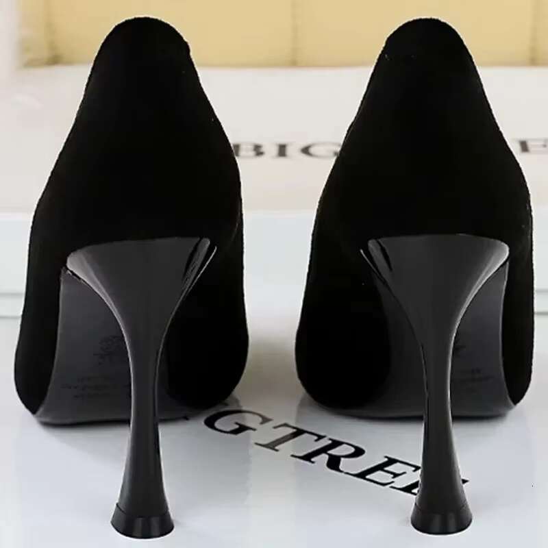 Women Elegant 7cm 10cm Thin High Heels Pointed Toe Party Bla Pumps Lady Western Style Simplicity Formal Shallow Shoes