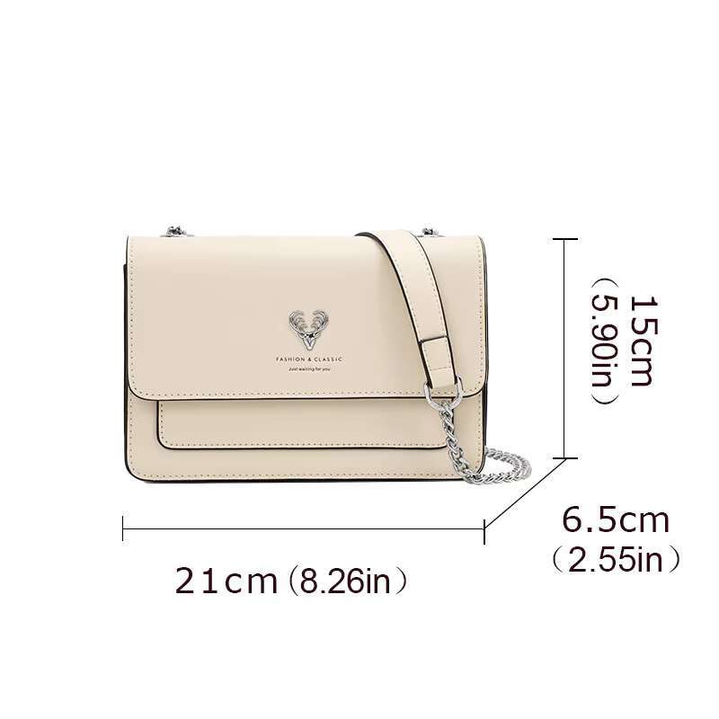 Aidrani Fashion Cowhide Women's Off White Daily Commuting Single Shoulder Crossbody Small Square Bag