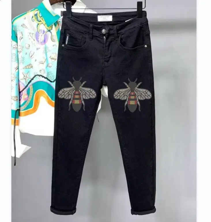 Mens Male Trousers Rhinestone ious jeans mens gifts 250120